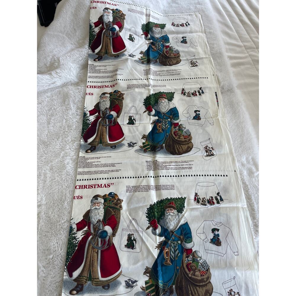 Vintage 1980's VIP Print Cranston Old Father Christmas Appliqués Holiday Sewing